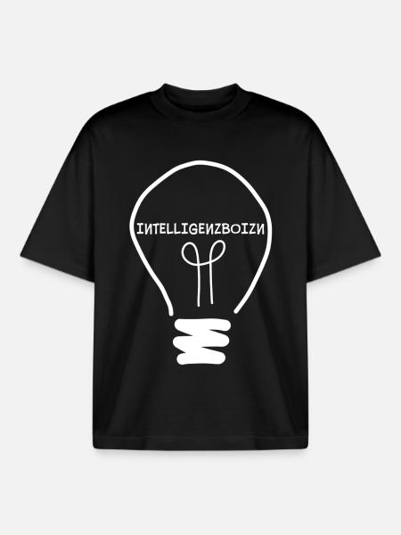 Intelligenzboizn - intelligent person, dialect - Boxy Heavyweight Unisex Organic T-Shirt by Stanley/Stella - black