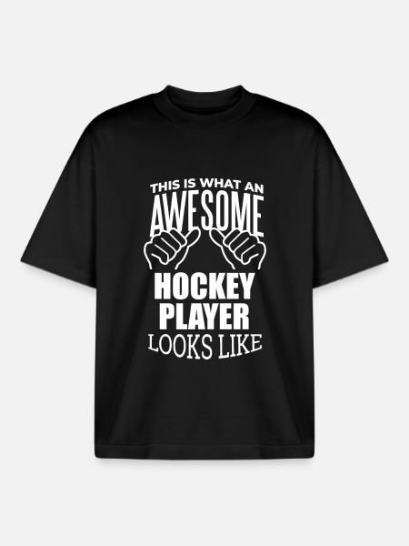 Hockey Hockey Hockey - Boxy Heavyweight Unisex Organic T-Shirt von Stanley/Stella - Schwarz