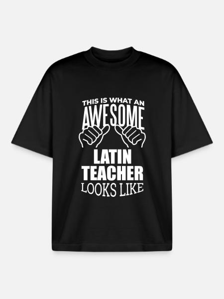 Latein, Latein, Latein, Lat - Boxy Heavyweight Unisex Organic T-Shirt von Stanley/Stella - Schwarz