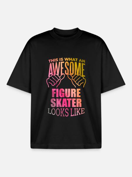 Figure Skating - Boxy Heavyweight Unisex Organic T-Shirt by Stanley/Stella - black