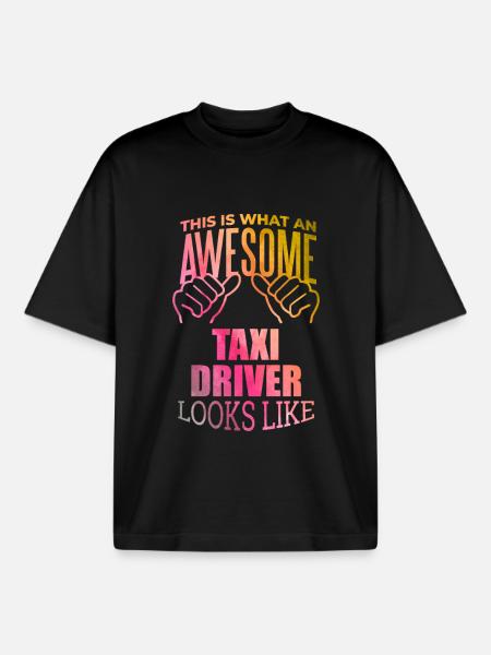 Taxifahrer Taxifahrer Taxifahrer Taxifahrer - Boxy Heavyweight Unisex Organic T-Shirt von Stanley/Stella - Schwarz