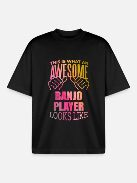 Banjo Banjo Banjo - Boxy Heavyweight Unisex Organic T-Shirt by Stanley/Stella - black