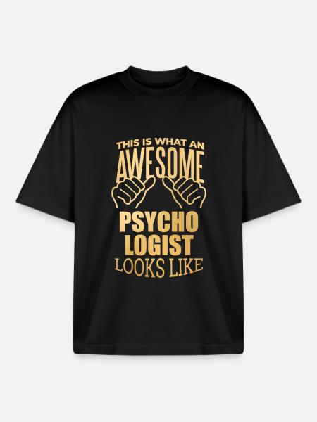 Psychology Psychology Psychology - Boxy Heavyweight Unisex Organic T-Shirt by Stanley/Stella - black