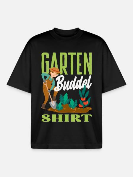 Garden Digging Gardener - Boxy Heavyweight Unisex Organic T-Shirt by Stanley/Stella - black