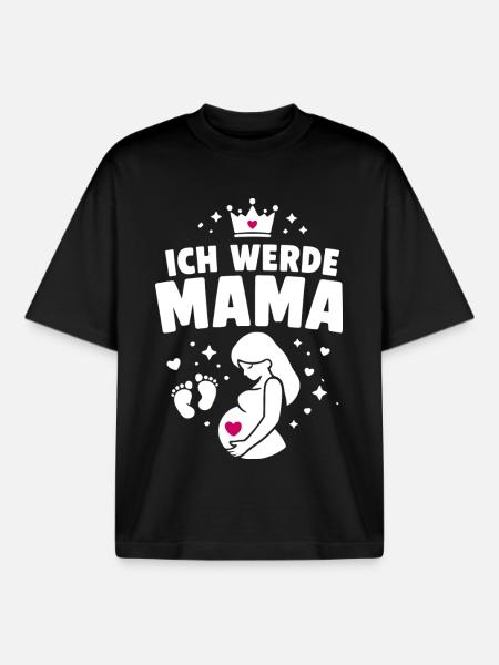 Ich werde Mama - Mutterschaft - Boxy Heavyweight Unisex Organic T-Shirt von Stanley/Stella - Schwarz