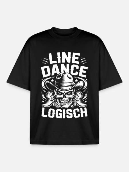 Line Dance Skull Logo - Boxy Heavyweight Unisex Organic T-Shirt by Stanley/Stella - black