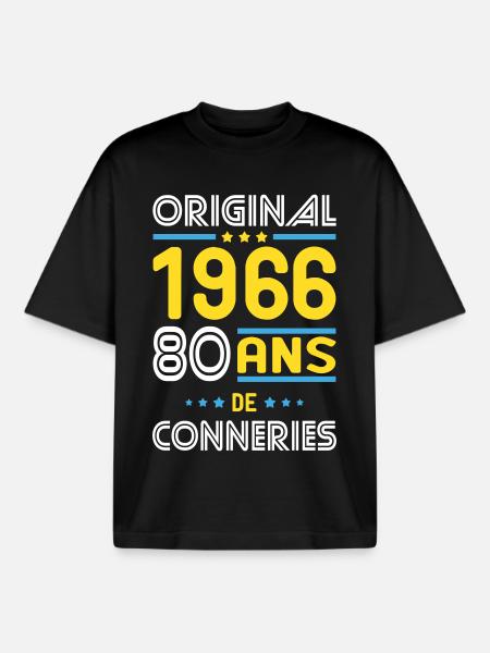 Original – 1966 – 60 Jahre - Boxy Heavyweight Unisex Organic T-Shirt von Stanley/Stella - Schwarz