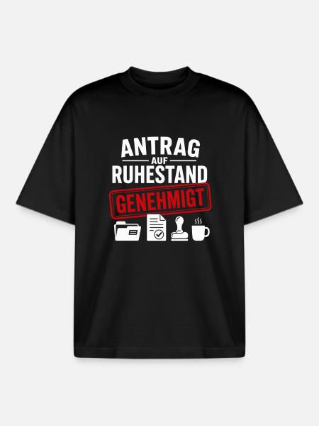 Antrag auf Ruhestand genehmigt - Boxy Heavyweight Unisex Organic T-Shirt von Stanley/Stella - Schwarz