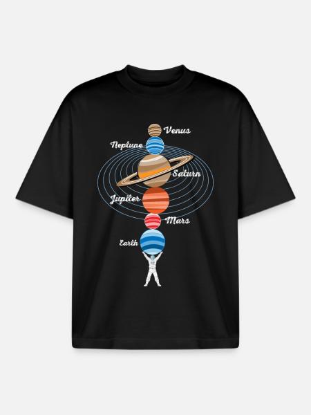 Starker Astronaut - Boxy Heavyweight Unisex Organic T-Shirt von Stanley/Stella - Schwarz