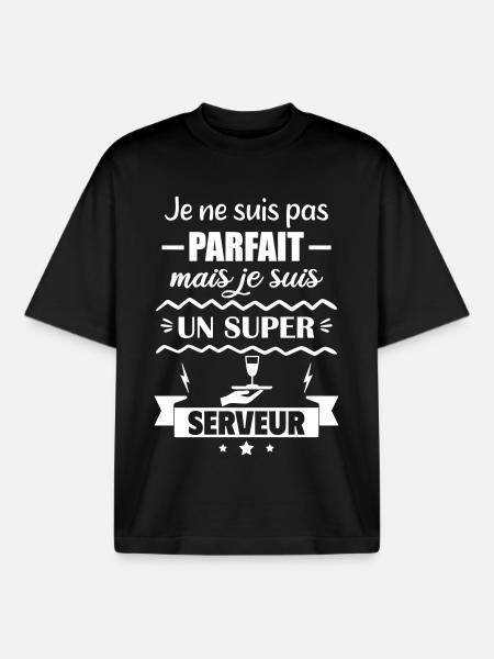 Not perfect but great server - Boxy Heavyweight Unisex Organic T-Shirt by Stanley/Stella - black