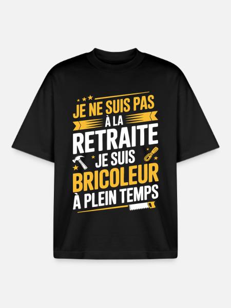 Full-time handyman, not retired - Boxy Heavyweight Unisex Organic T-Shirt by Stanley/Stella - black