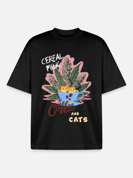 Cereal Milk C&C - Boxy Heavyweight Unisex Organic T-Shirt by Stanley/Stella - black