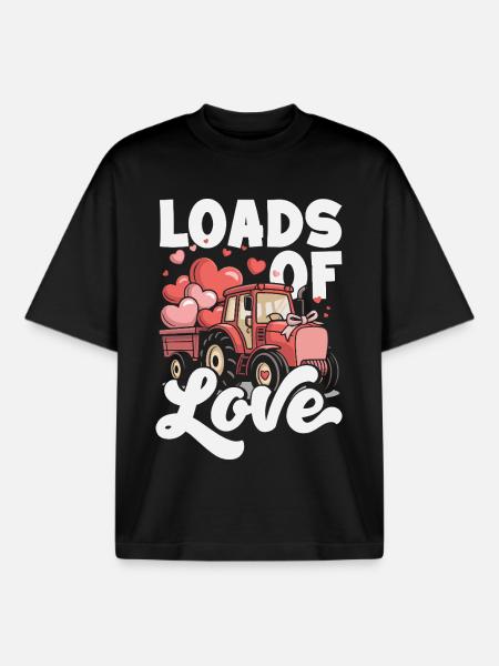 Retro Heart Valentine's Day Design Love - Boxy Heavyweight Unisex Organic T-Shirt by Stanley/Stella - black