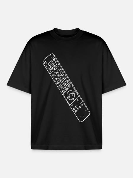 Retro Fernbedienung Silhouette - Boxy Heavyweight Unisex Organic T-Shirt von Stanley/Stella - Schwarz