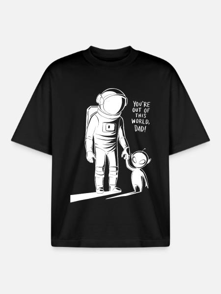 You're galactic, Dad! - Boxy Heavyweight Unisex Organic T-Shirt by Stanley/Stella - black