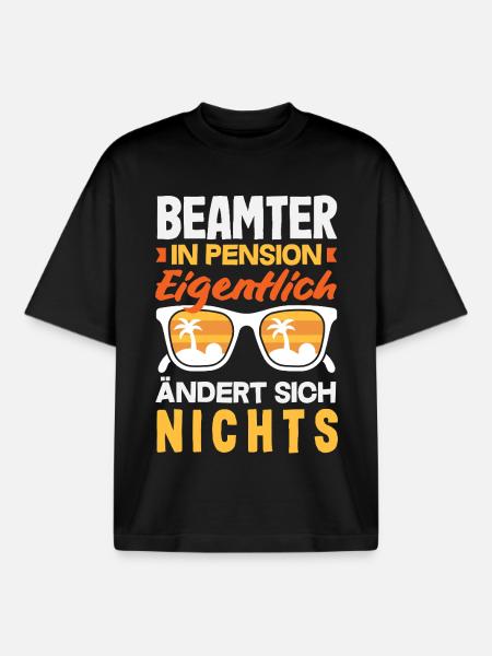 Beamter In Pension Ruhestand - Boxy Heavyweight Unisex Organic T-Shirt von Stanley/Stella - Schwarz