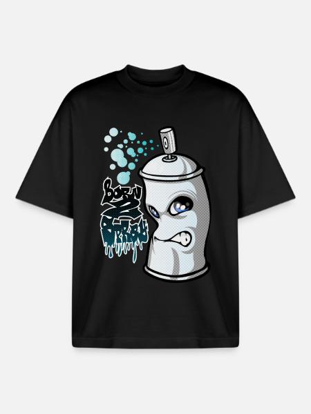 Spray and graffiti - T-shirt unisexe boxy épais biologique Stanley/Stella - noir