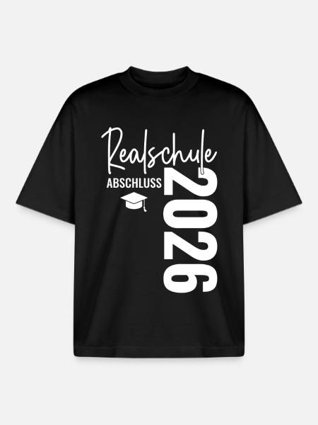 Realschule Graduation - Realschulabschluss 2026 - Boxy Heavyweight Unisex Organic T-Shirt by Stanley/Stella - black