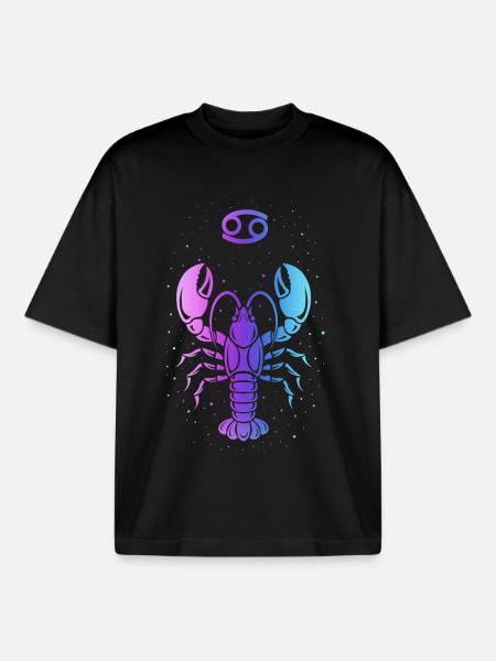 Kristallkrebs mit Sternmotiv - Boxy Heavyweight Unisex Organic T-Shirt von Stanley/Stella - Schwarz