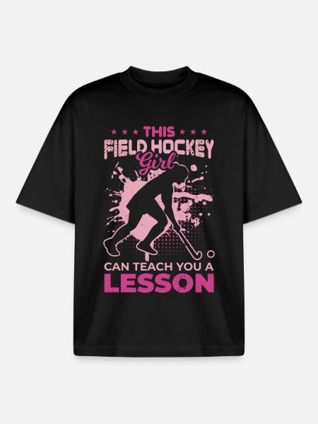 Field hockey player - Boxy Heavyweight Unisex Organic T-Shirt by Stanley/Stella - black