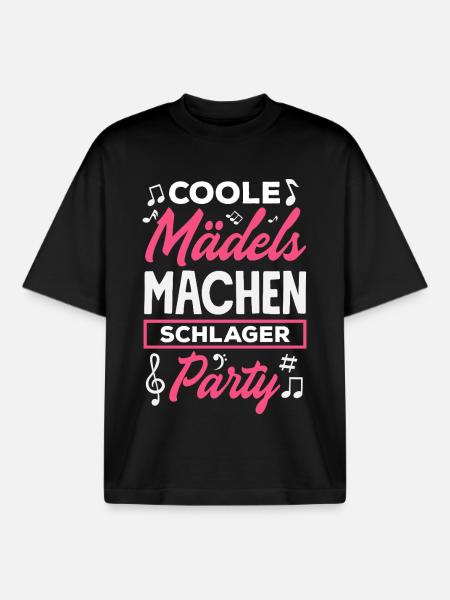 Coole Mädels Machen Schlager Party - Boxy Heavyweight Unisex Organic T-Shirt von Stanley/Stella - Schwarz