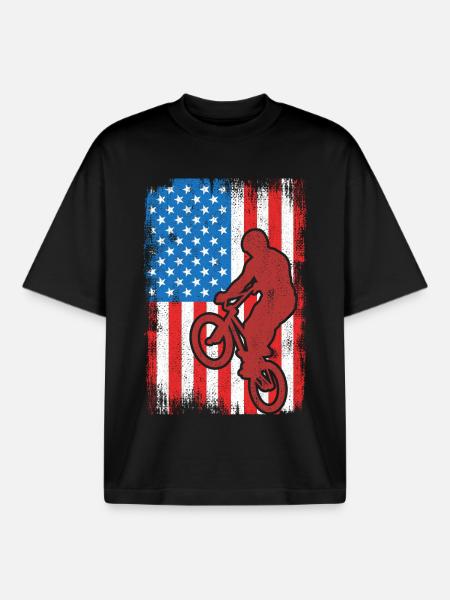 BMX USA - Boxy Heavyweight Unisex Organic T-Shirt von Stanley/Stella - Schwarz