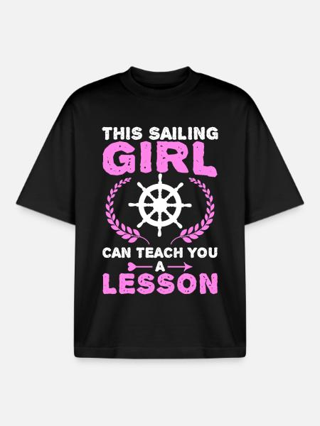 Ce marin vous donnera une leçon - T-shirt unisexe boxy épais biologique Stanley/Stella - noir