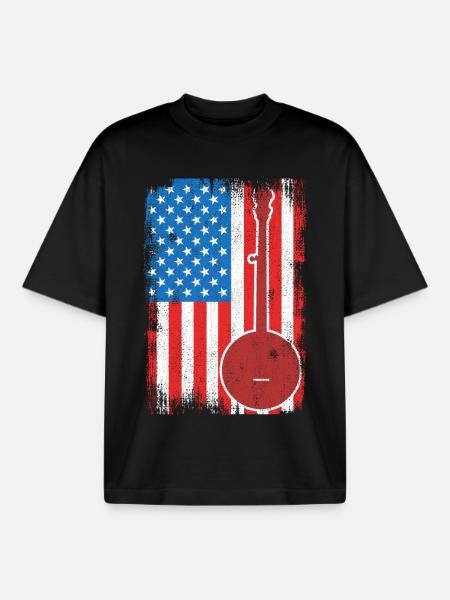 Banjo 4. Juli USA - Boxy Heavyweight Unisex Organic T-Shirt von Stanley/Stella - Schwarz