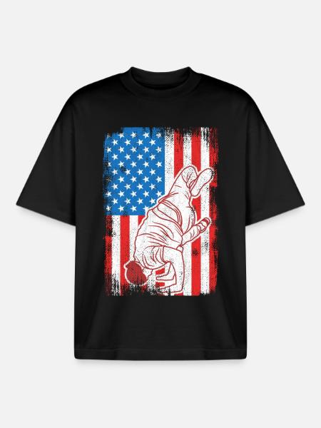 4. Juli USA Breakdance - Boxy Heavyweight Unisex Organic T-Shirt von Stanley/Stella - Schwarz