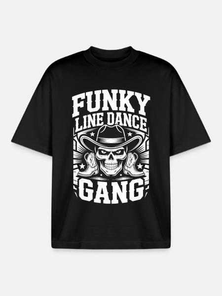 Funky Line Dance Gang - Boxy Heavyweight Unisex Organic T-Shirt by Stanley/Stella - black