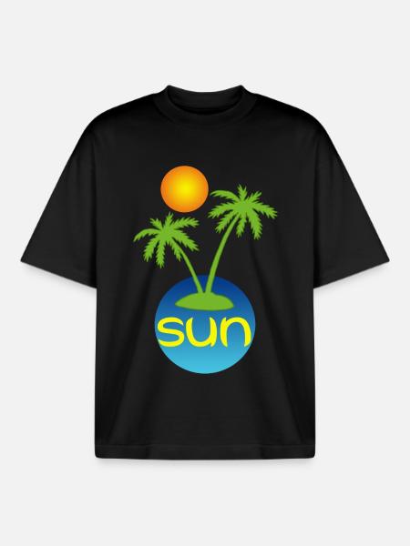 Paradise in the sun - Boxy Heavyweight Unisex Organic T-Shirt by Stanley/Stella - black