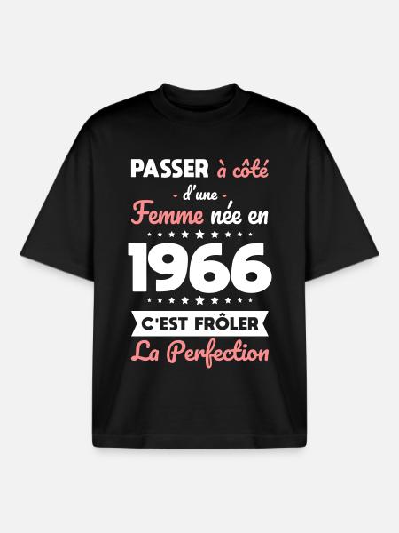 Geboren 1966 – Perfektion nahe - Boxy Heavyweight Unisex Organic T-Shirt von Stanley/Stella - Schwarz