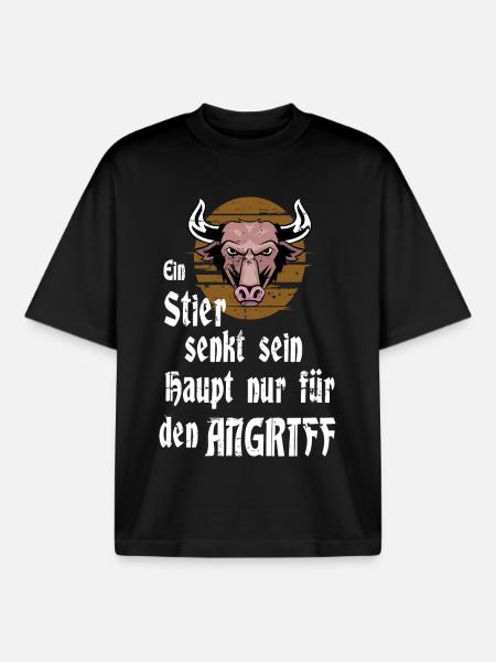 Ein Stier - Boxy Heavyweight Unisex Organic T-Shirt von Stanley/Stella - Schwarz