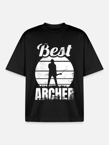 Best Archer - Boxy Heavyweight Unisex Organic T-Shirt by Stanley/Stella - black