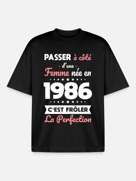 Geboren 1986 – Perfektion nahe - Boxy Heavyweight Unisex Organic T-Shirt von Stanley/Stella - Schwarz