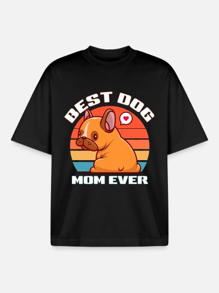 Beste Hundemama - Boxy Heavyweight Unisex Organic T-Shirt von Stanley/Stella - Schwarz