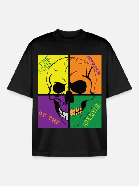 Skull of the Apocalypse - Boxy Heavyweight Unisex Organic T-Shirt by Stanley/Stella - black