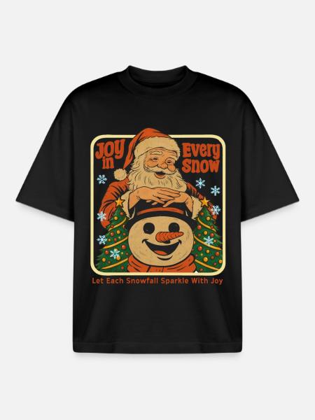 Joy in Every Snow - Boxy Heavyweight Unisex Organic T-Shirt by Stanley/Stella - black
