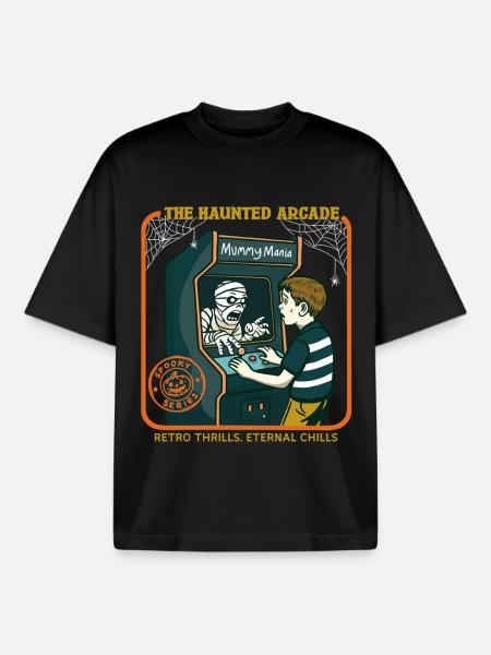L’arcade hantée - T-shirt unisexe boxy épais biologique Stanley/Stella - noir
