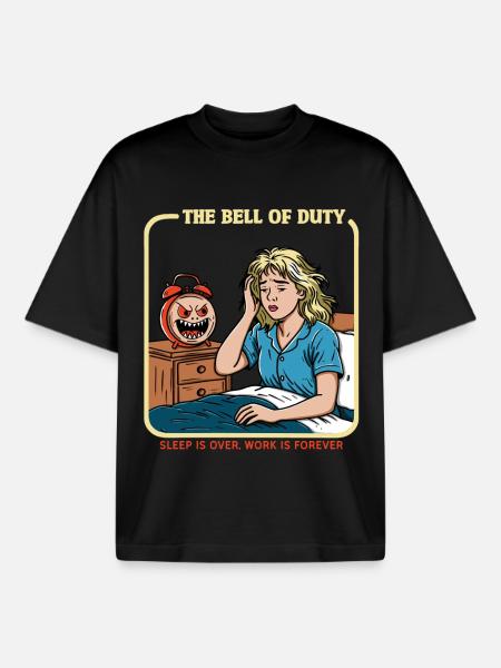 La cloche du devoir - T-shirt unisexe boxy épais biologique Stanley/Stella - noir