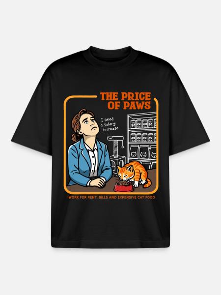 The Price of Paws - Boxy Heavyweight Unisex Organic T-Shirt by Stanley/Stella - black