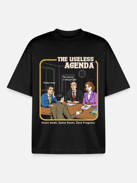 The Useless Agenda - Boxy Heavyweight Unisex Organic T-Shirt by Stanley/Stella - black