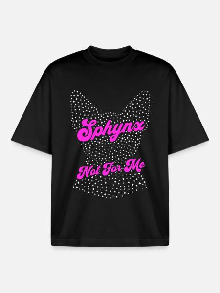 Sphynx Cat Funny - Boxy Heavyweight Unisex Organic T-Shirt by Stanley/Stella - black