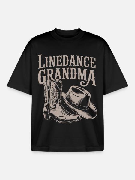 Linedance Oma Westernlook - Boxy Heavyweight Unisex Organic T-Shirt von Stanley/Stella - Schwarz