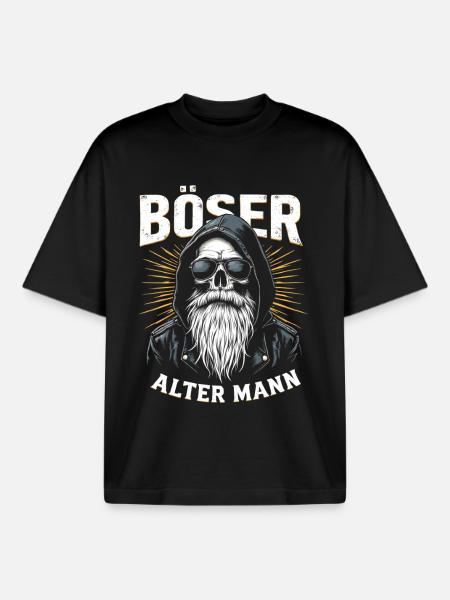 Nasty Old Man Skull Pullover Hoodie - Boxy Heavyweight Unisex Organic T-Shirt by Stanley/Stella - black