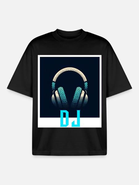 Disc jockey - Boxy Heavyweight Unisex Organic T-Shirt by Stanley/Stella - black