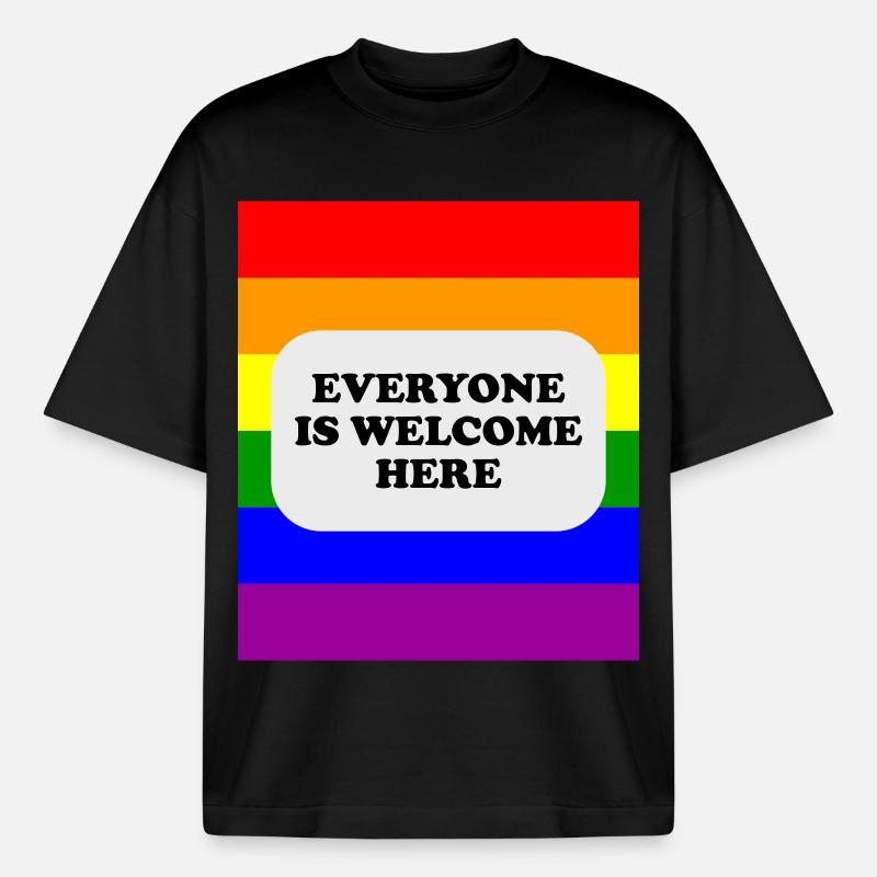 LGBT-Safe-Space-Regenbogenflagge - Boxy Heavyweight Unisex Organic T-Shirt von Stanley/Stella - Schwarz