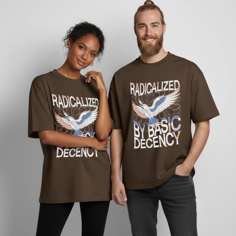 Radicalized by Basic Decency Statement Kunst Boxy Heavyweight Unisex Organic T-Shirt von Stanley/Stella