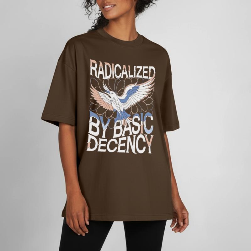 Radicalized by Basic Decency Statement Kunst Boxy Heavyweight Unisex Organic T-Shirt von Stanley/Stella