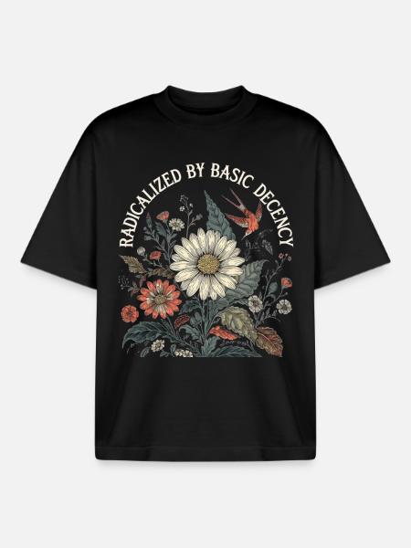 Radicalized By Basic Decency Retro Shirt - Boxy Heavyweight Unisex Organic T-Shirt von Stanley/Stella - Schwarz